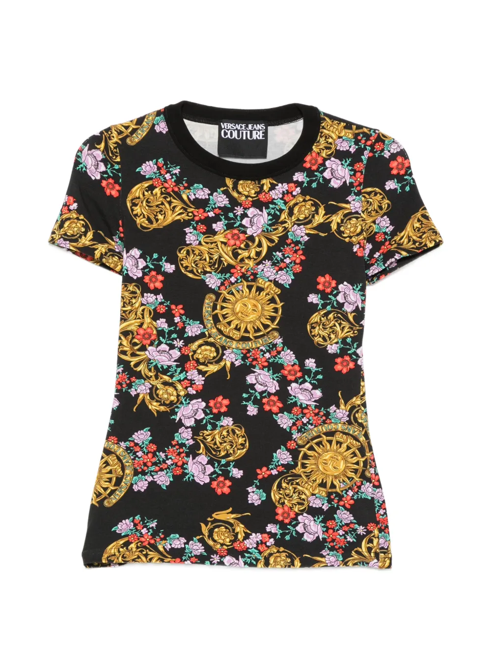 Versace Jeans Couture floral-print T-shirt - Nero