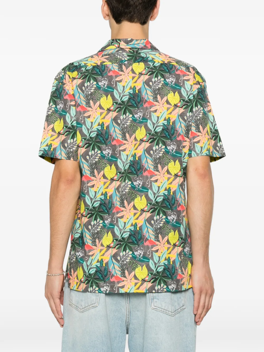 Brian Dales Overhemd met bloemenprint Grijs