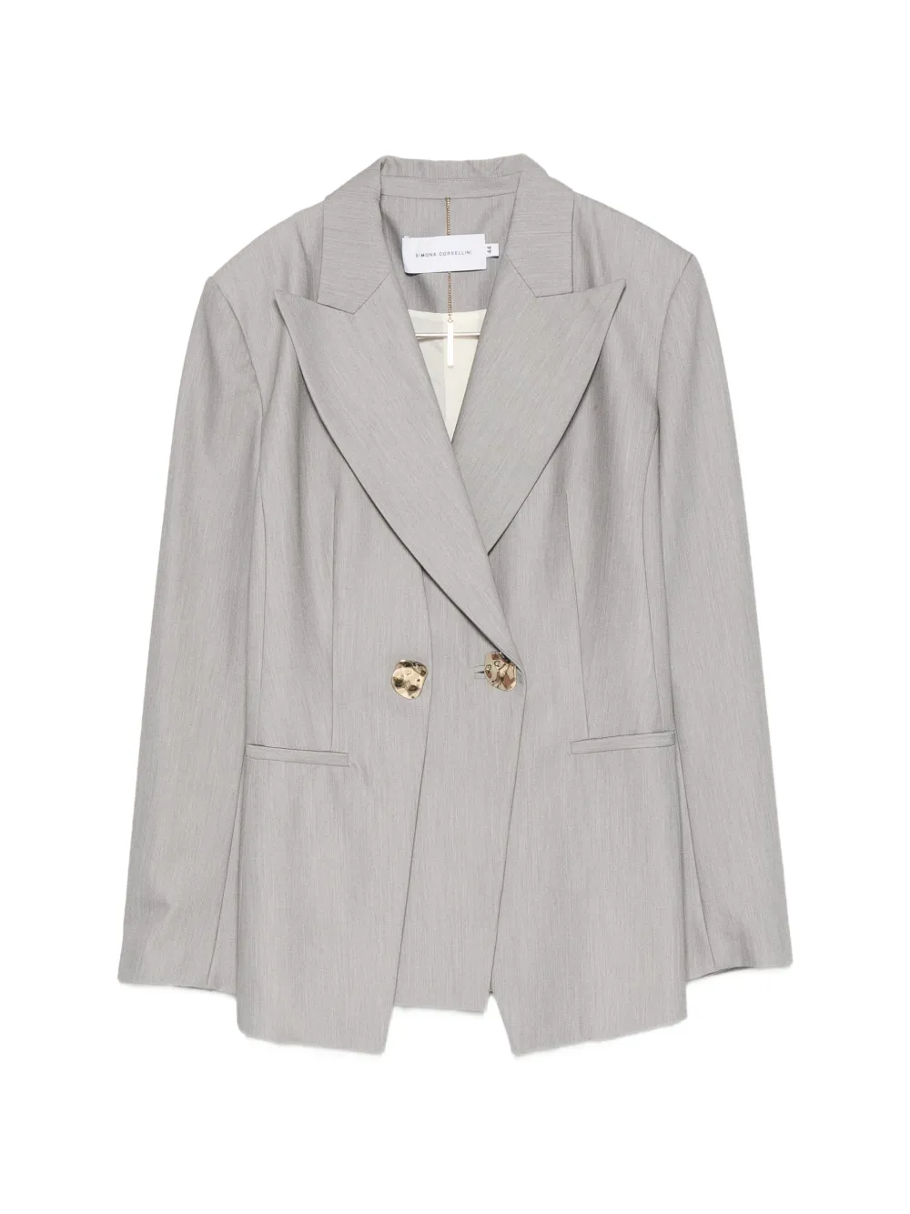 SIMONA CORSELLINI double-breasted peak-lapel blazer - Grey