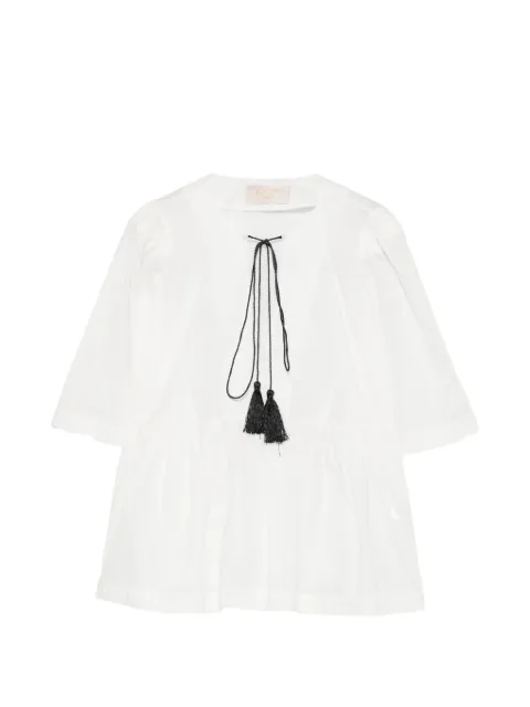 kaos tassel-detail peplum blouse