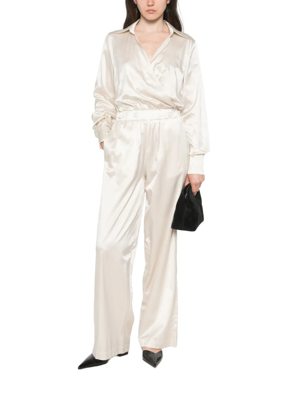 JIJIL Jumpsuit met elastische tailleband Beige