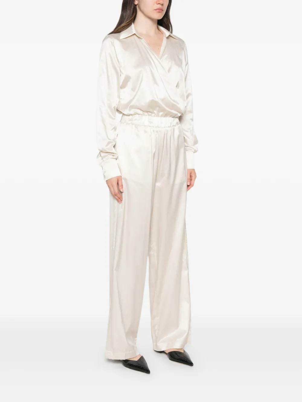 JIJIL Jumpsuit met elastische tailleband Beige