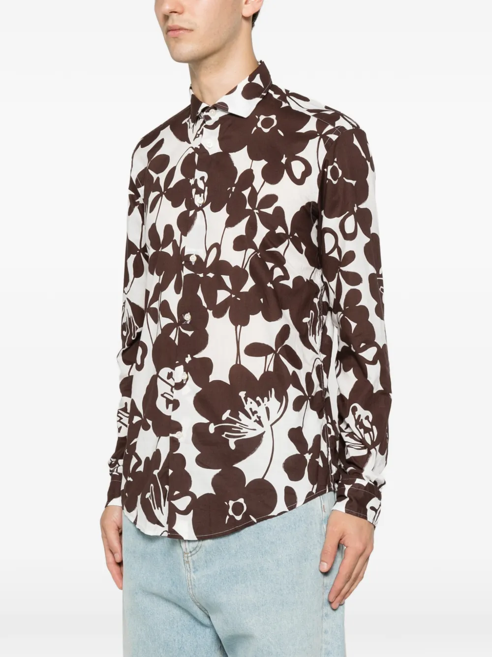  Brian Dales Floral-print Shirt - Marrone 
