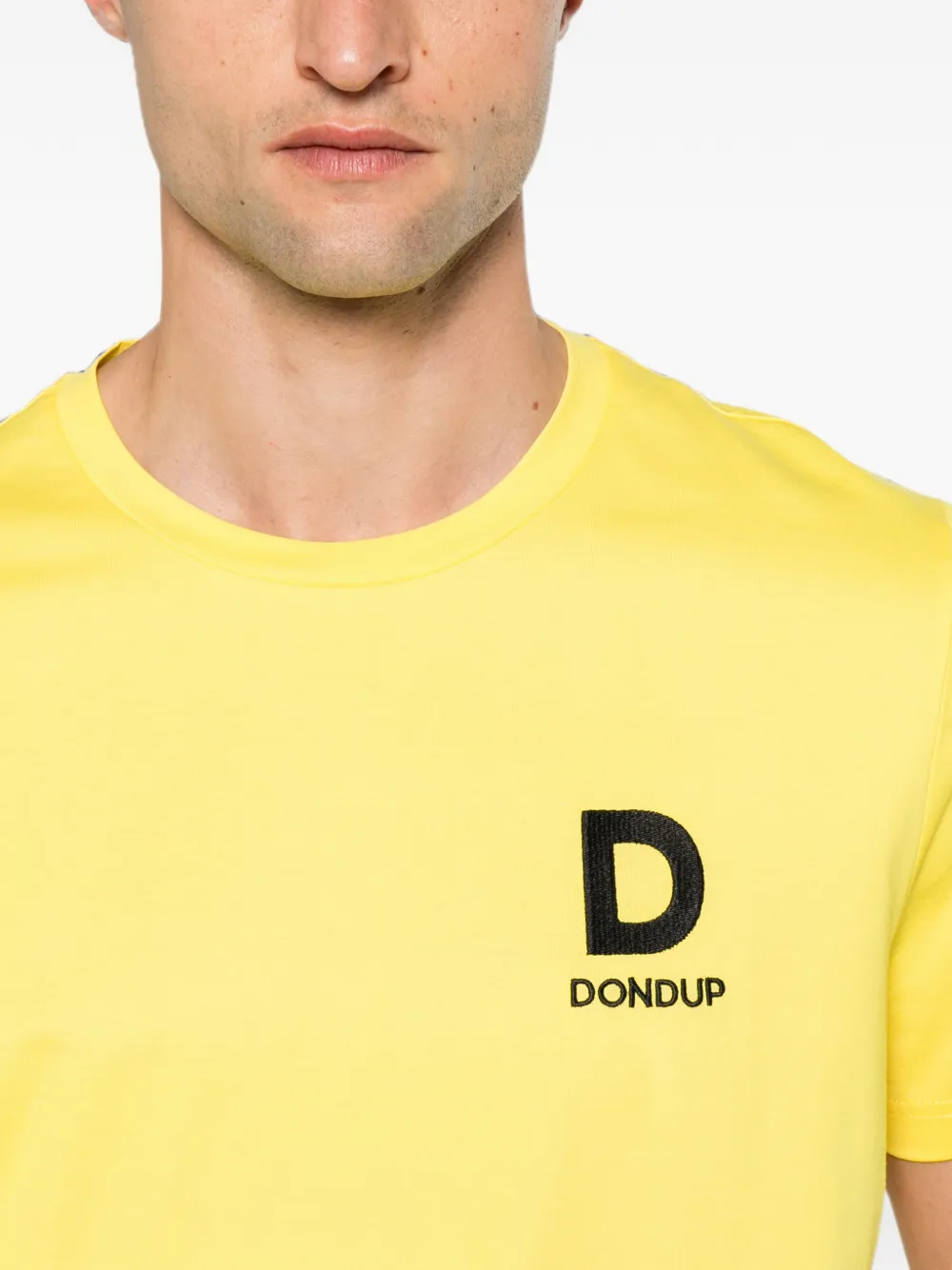 DONDUP Katoenen T-shirt met logoprint Geel