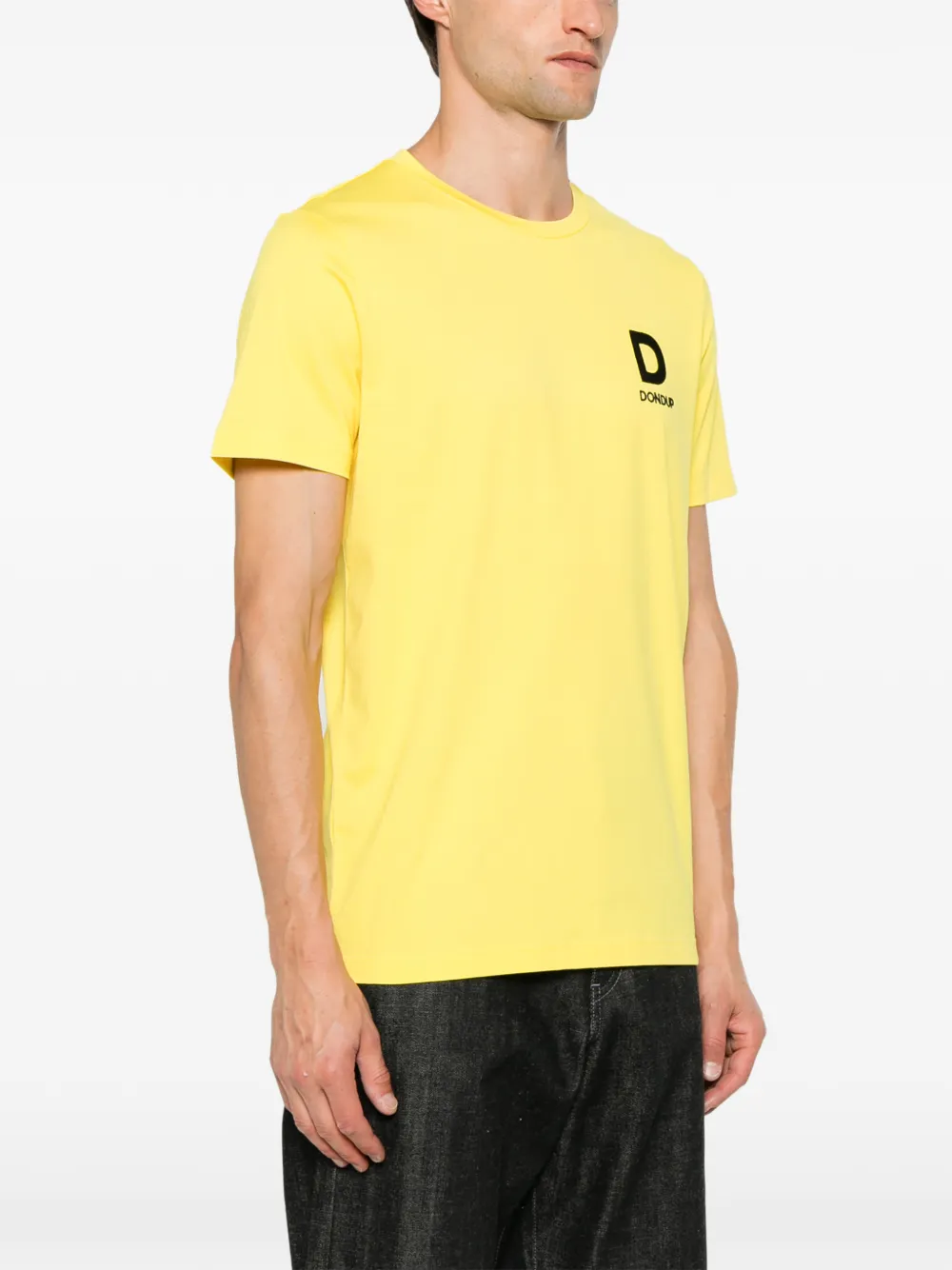 DONDUP Katoenen T-shirt met logoprint Geel