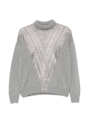 TWINSET floral-jacquard Sweater | White | FARFETCH