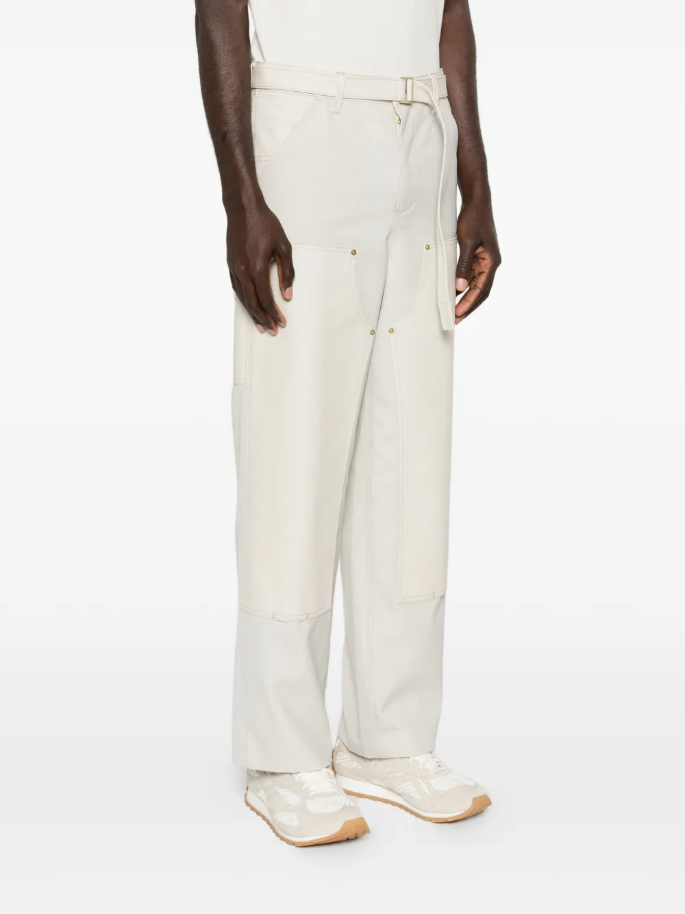  Sacai Belted Panelled Trousers - Neutrals 