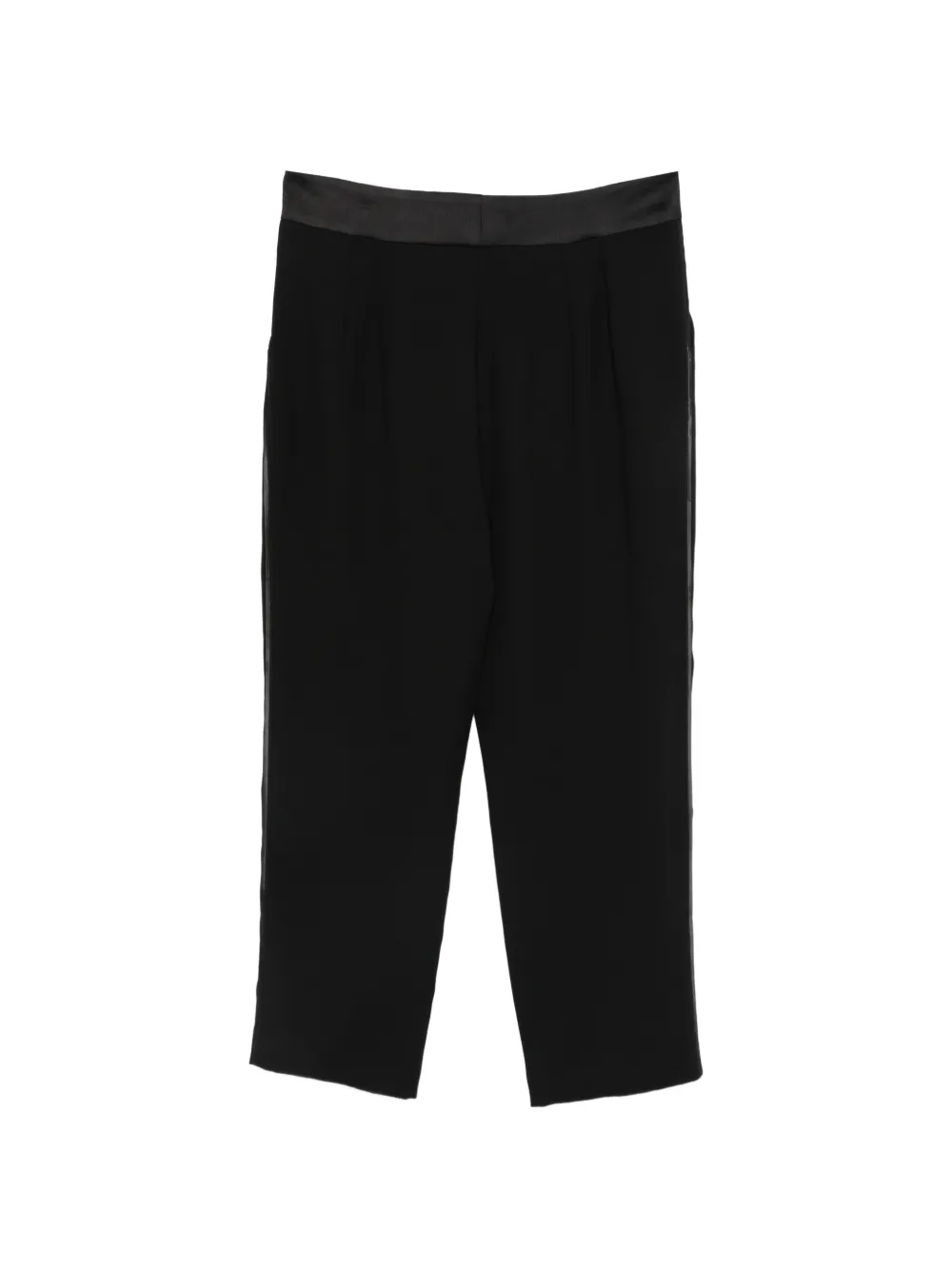 Hanita Cropped broek met satijnen tailleband Zwart