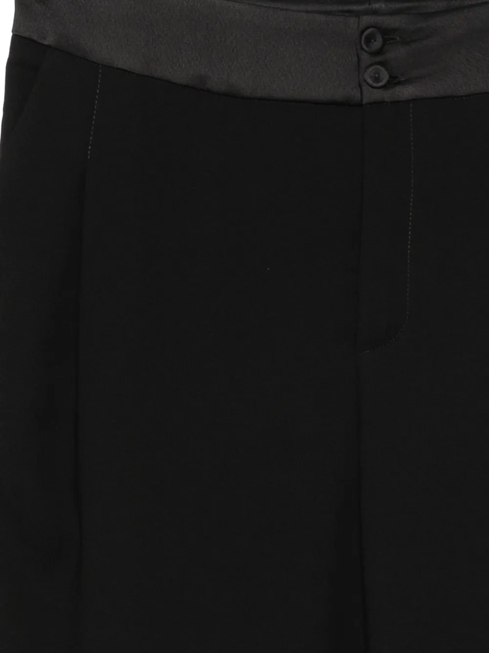 Hanita Cropped broek met satijnen tailleband Zwart