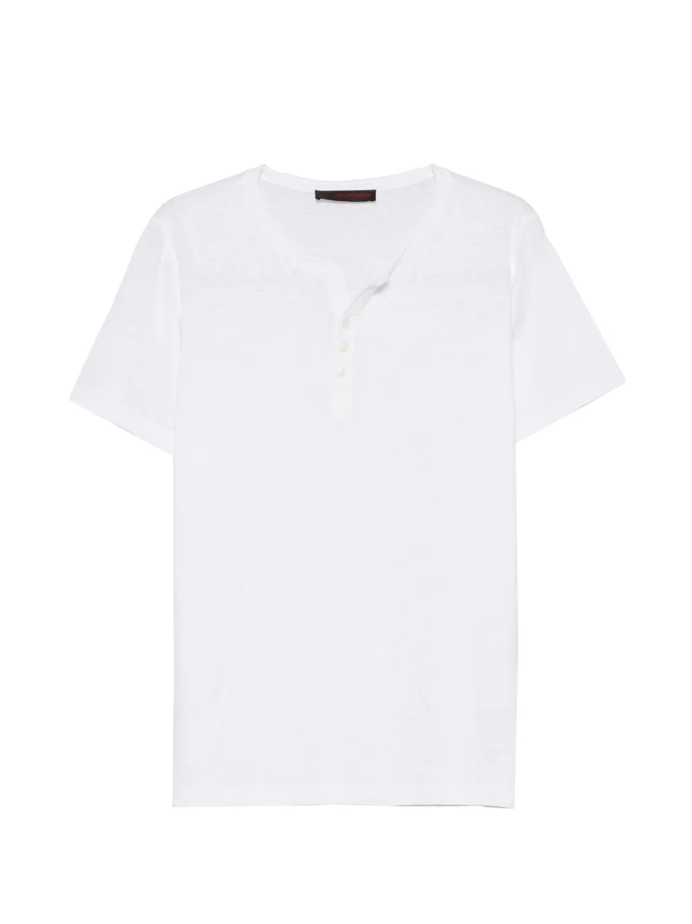 Jeordie's short-sleeve henley linen T-shirt - Weiß
