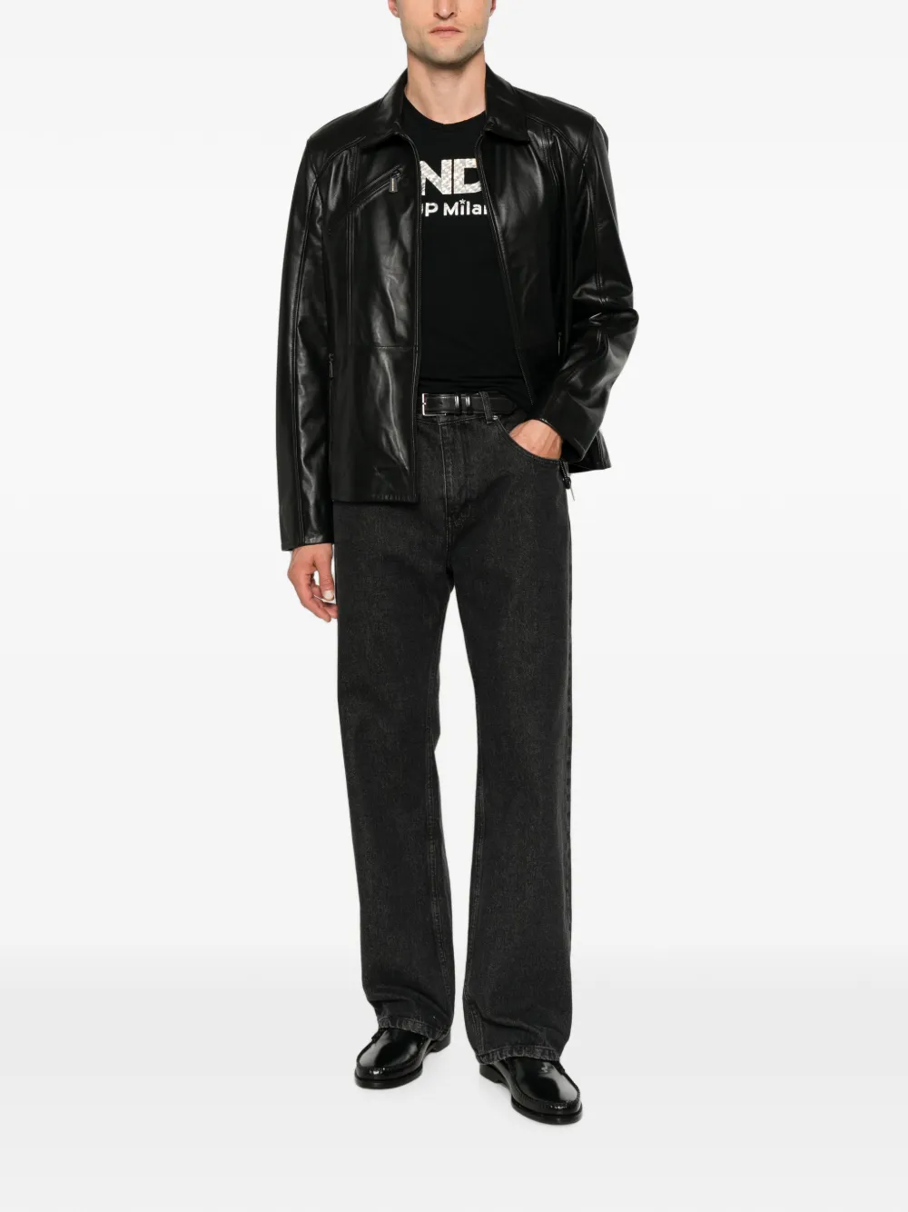 DONDUP Katoenen T-shirt met logoprint Zwart