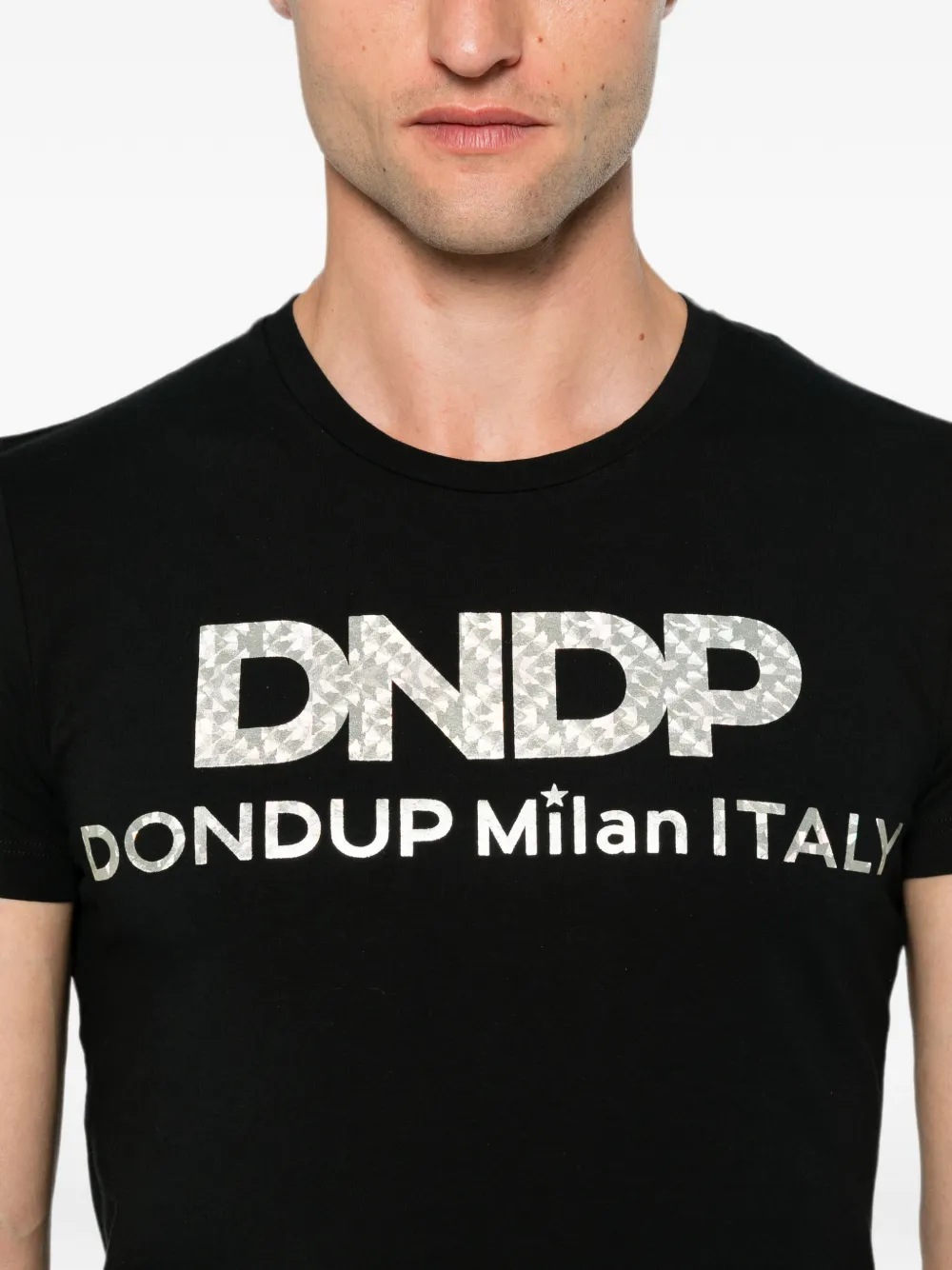 DONDUP Katoenen T-shirt met logoprint Zwart