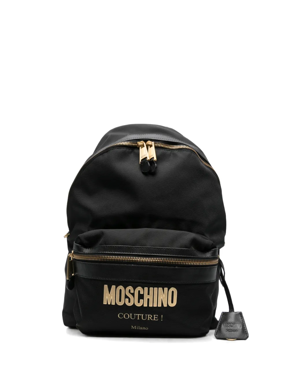 Moschino logo-plaque backpack - Nero