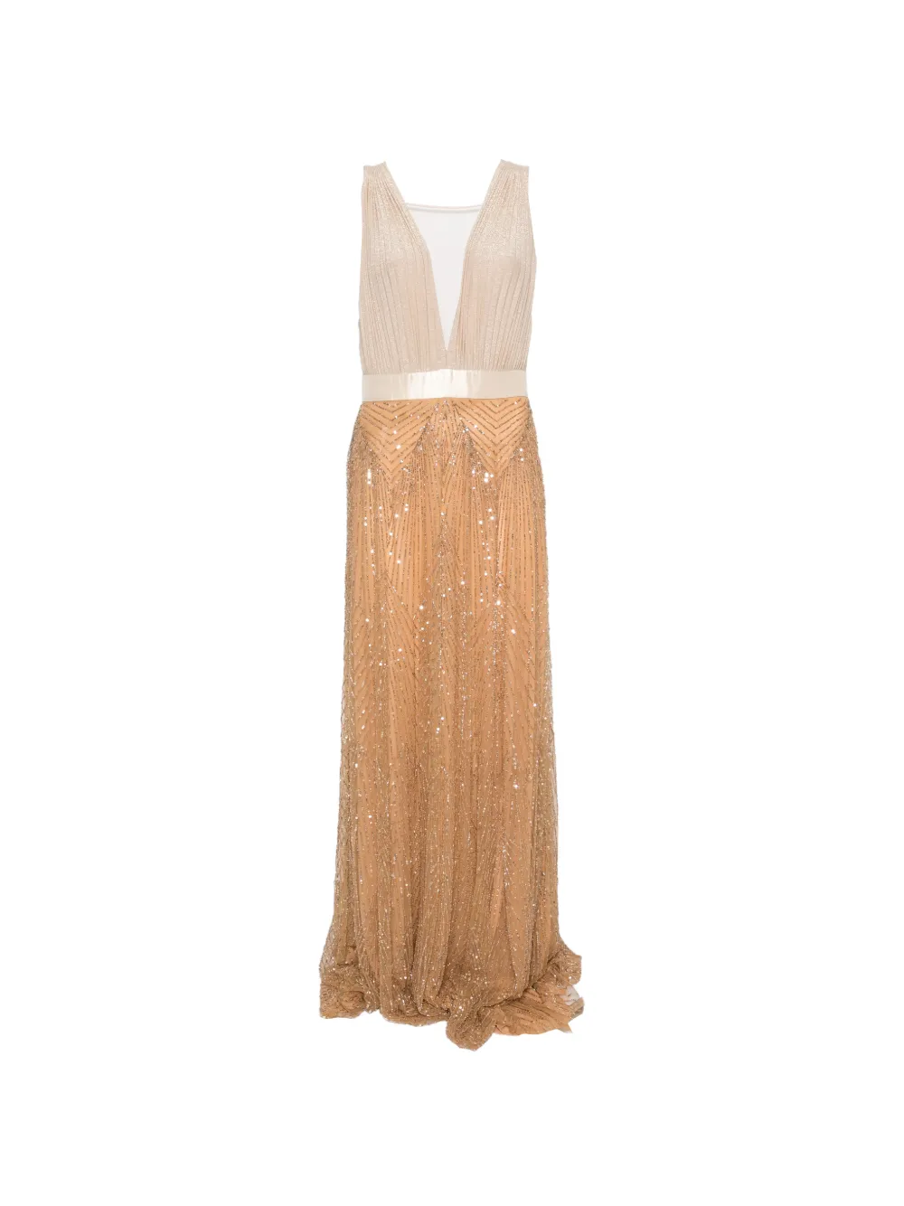 Elisabetta Franchi sequin-embellished maxi dress - Toni neutri
