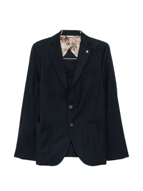 Manuel Ritz notched-lapel single-breasted cotton blazer