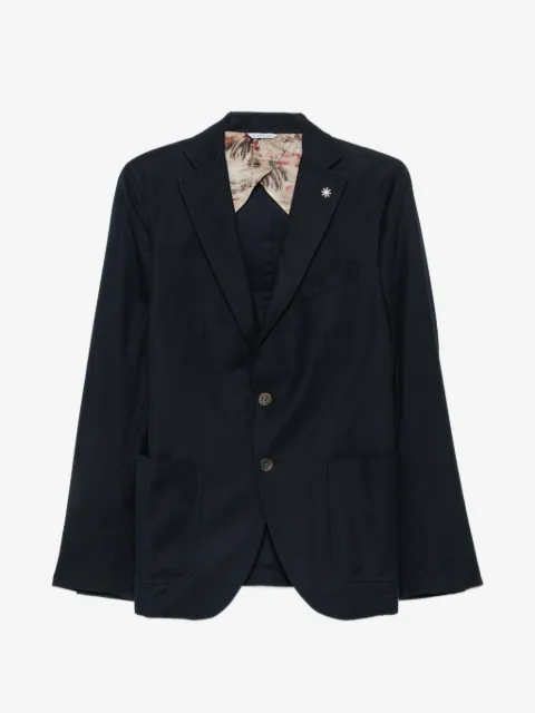 Manuel Ritz blazer boutonné à revers crantés en coton