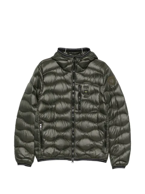 Blauer wave-quilted hooded jacket