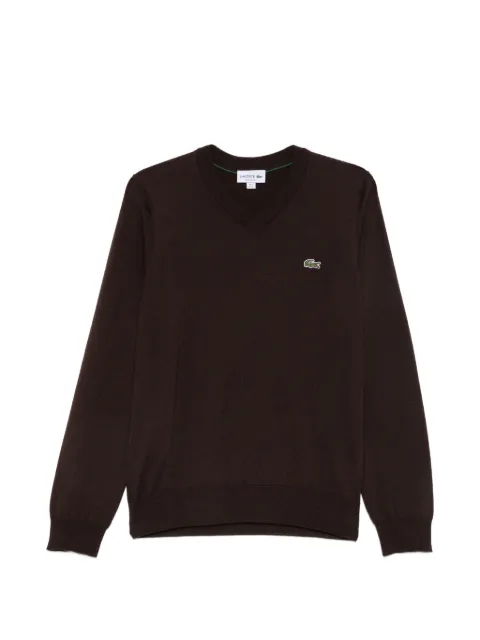 Lacoste logo-patch V-neck sweater