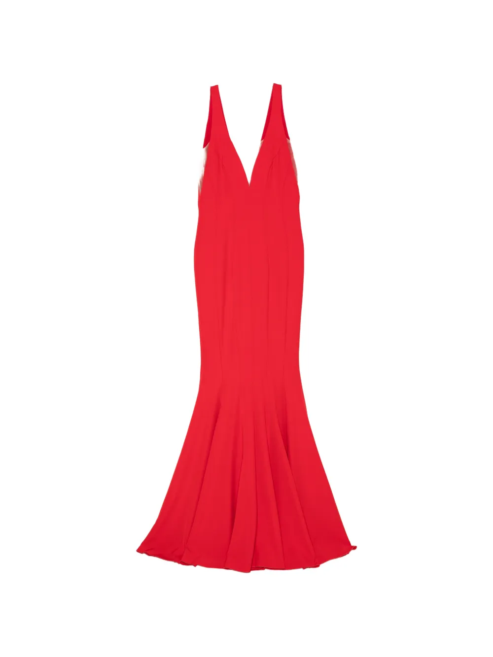 ALESSANDRO LEGORA sheer-panel V-neck maxi dress - Rot