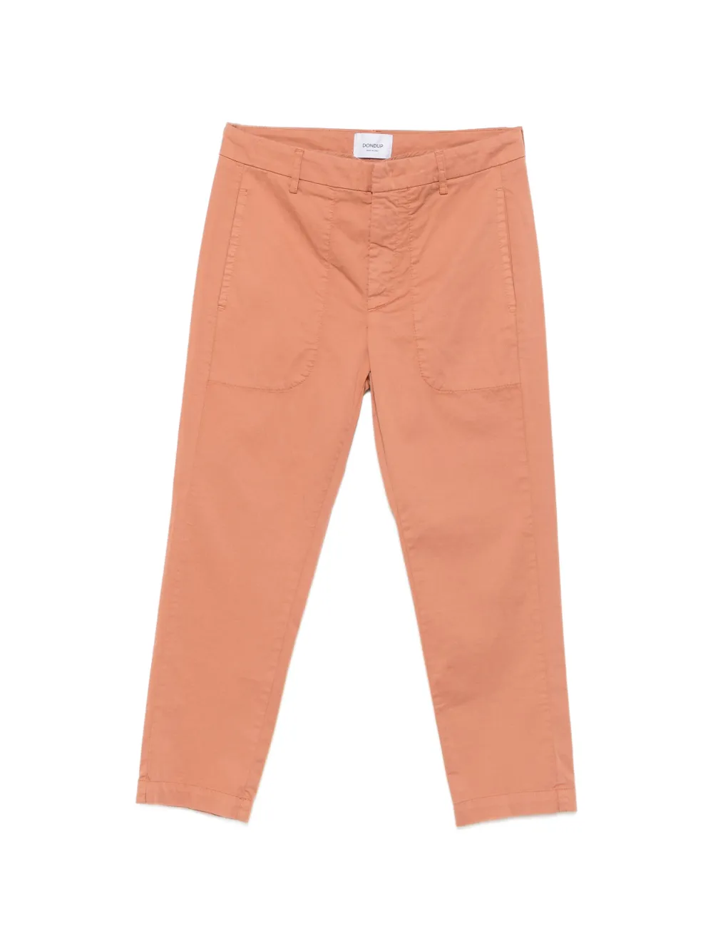DONDUP straight-leg logo-plaque cotton trousers - Arancione