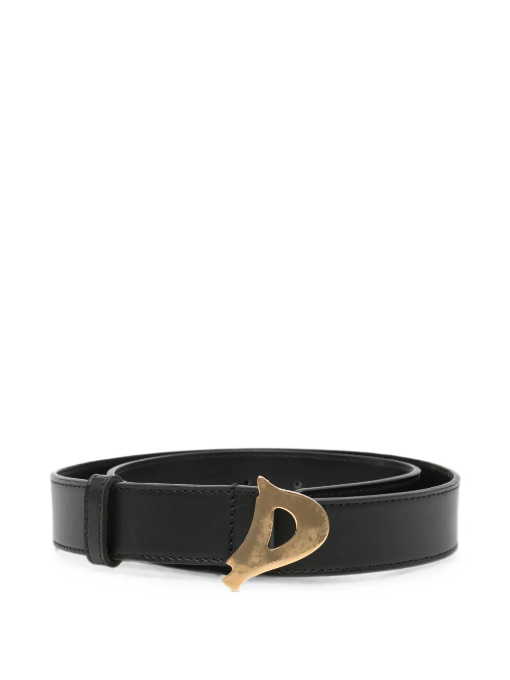 DONDUP logo-plaque leather belt - Nero