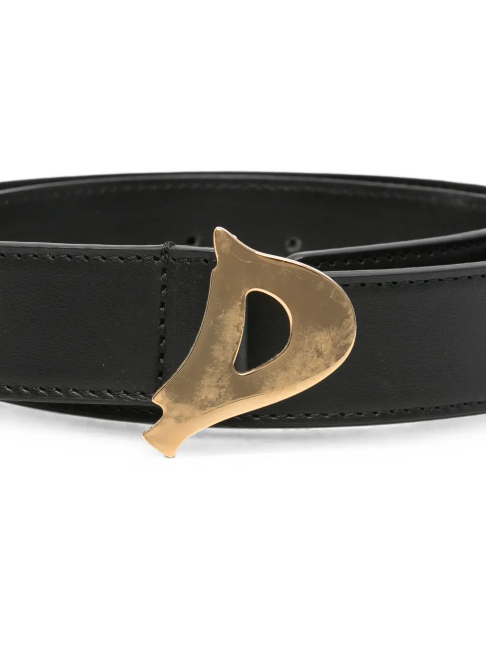 DONDUP Leren riem met logoplakkaat Zwart