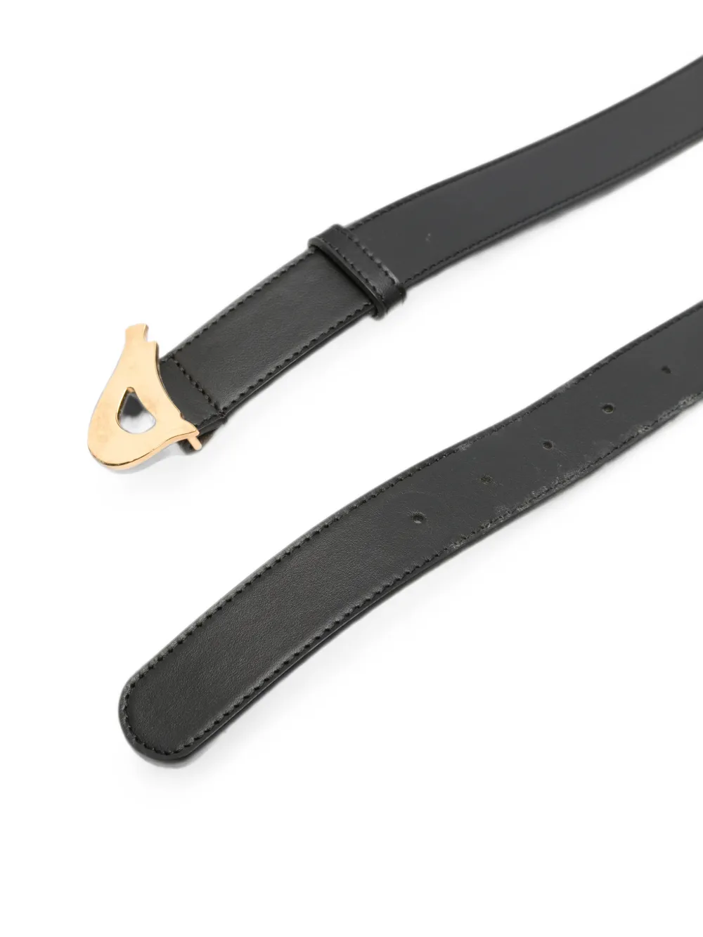 DONDUP Leren riem met logoplakkaat Zwart
