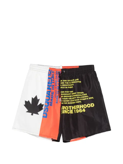 DSQUARED2 logo-print panelled swim shorts