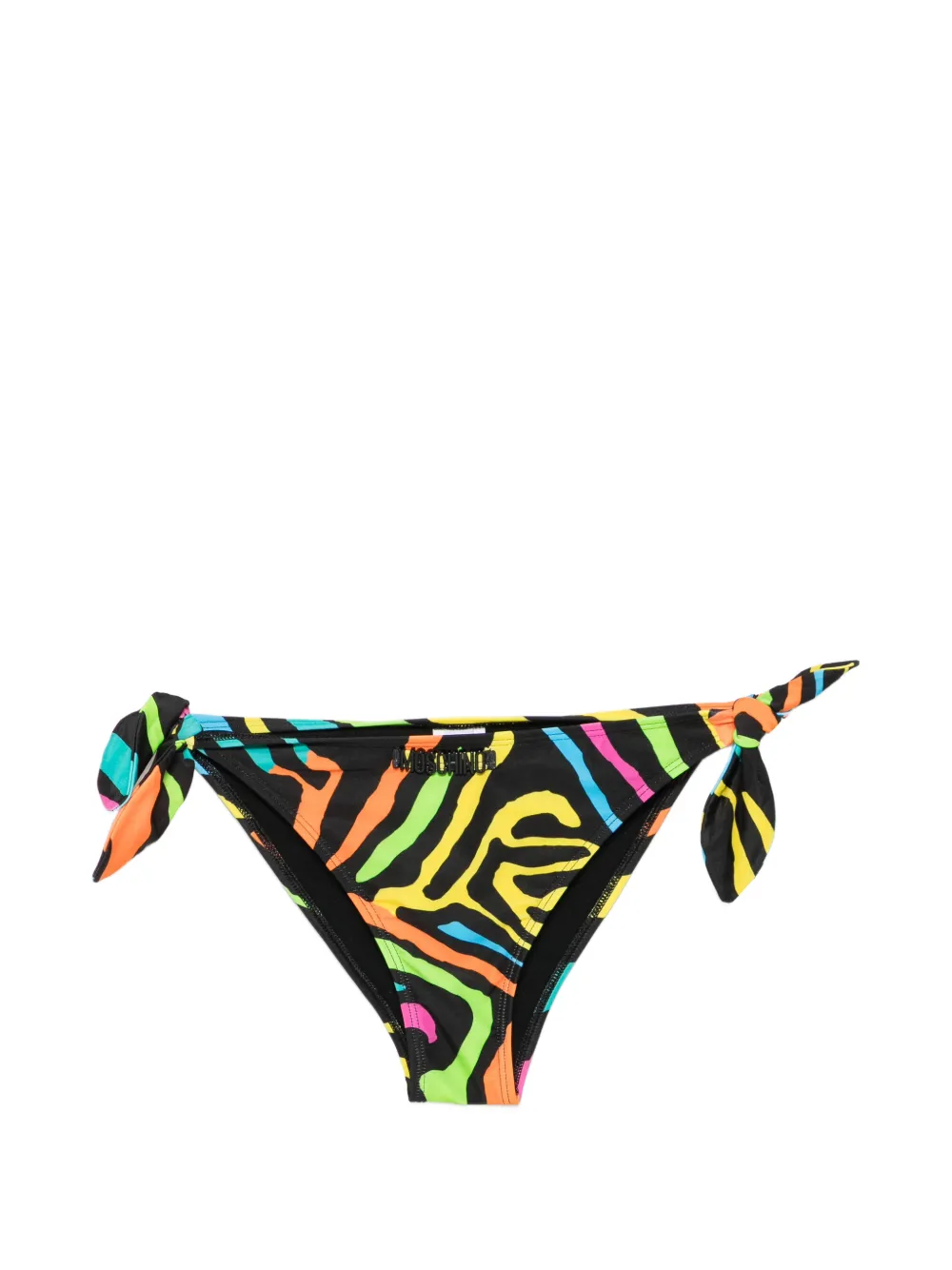 Moschino zebra-print side-tie bikini bottoms - Nero