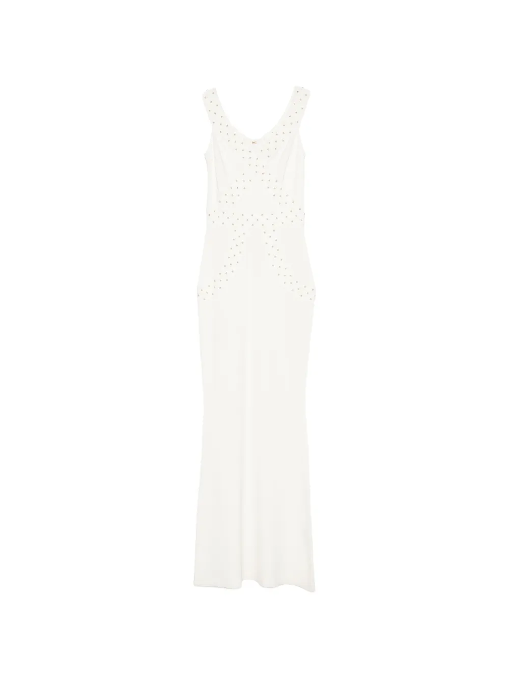 Elisabetta Franchi stud-embellished bandage maxi dress - Bianco