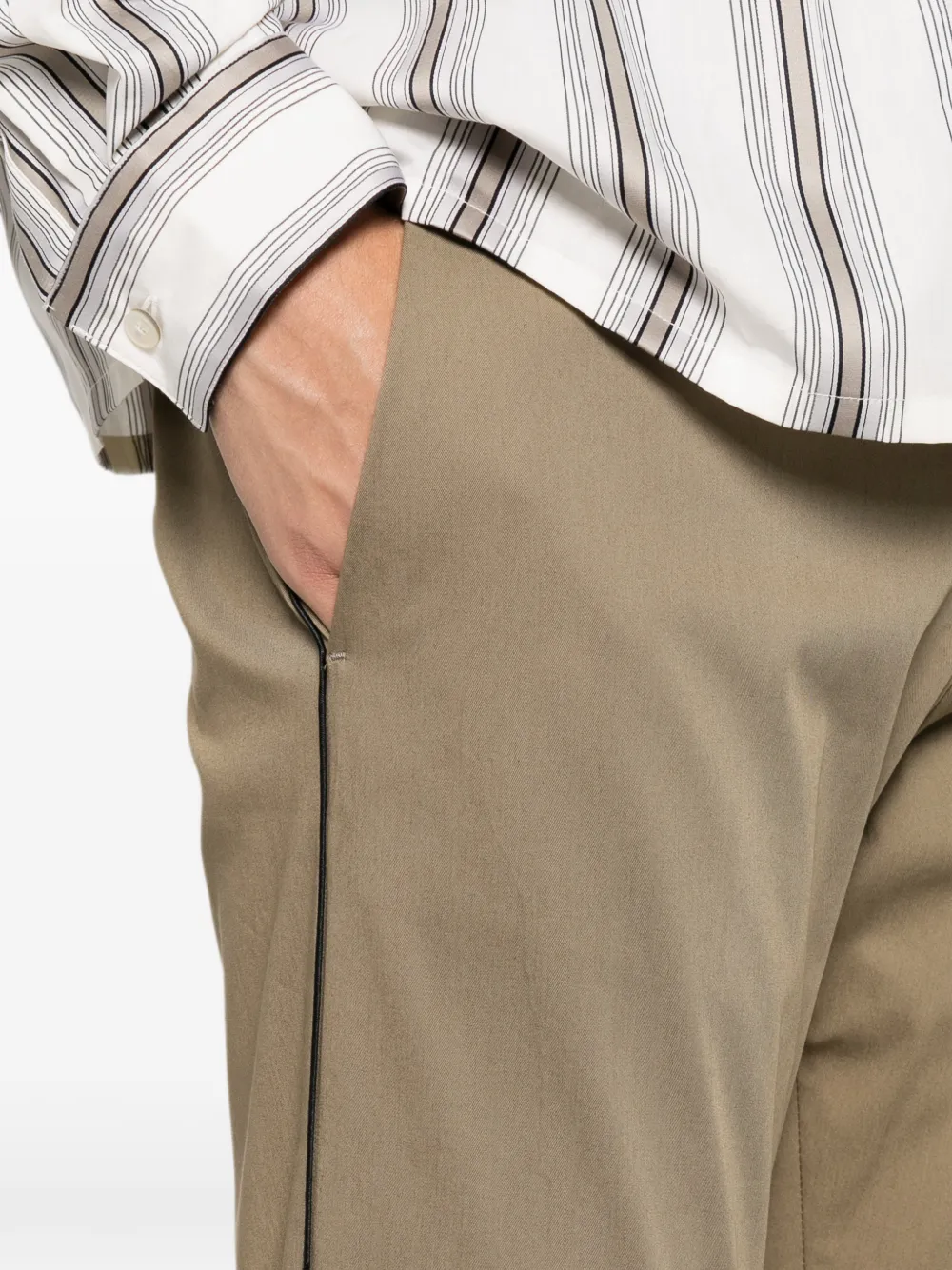 Low Brand Broek met omgeslagen pijpen en afwerking Beige