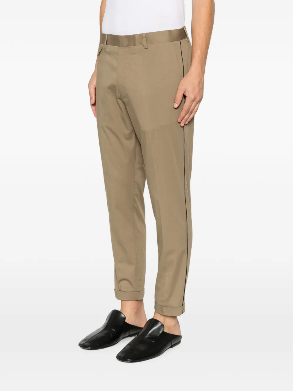 Low Brand Broek met omgeslagen pijpen en afwerking Beige