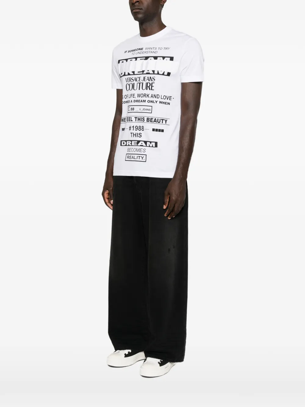 Versace Jeans Couture T-shirt met tekst Wit