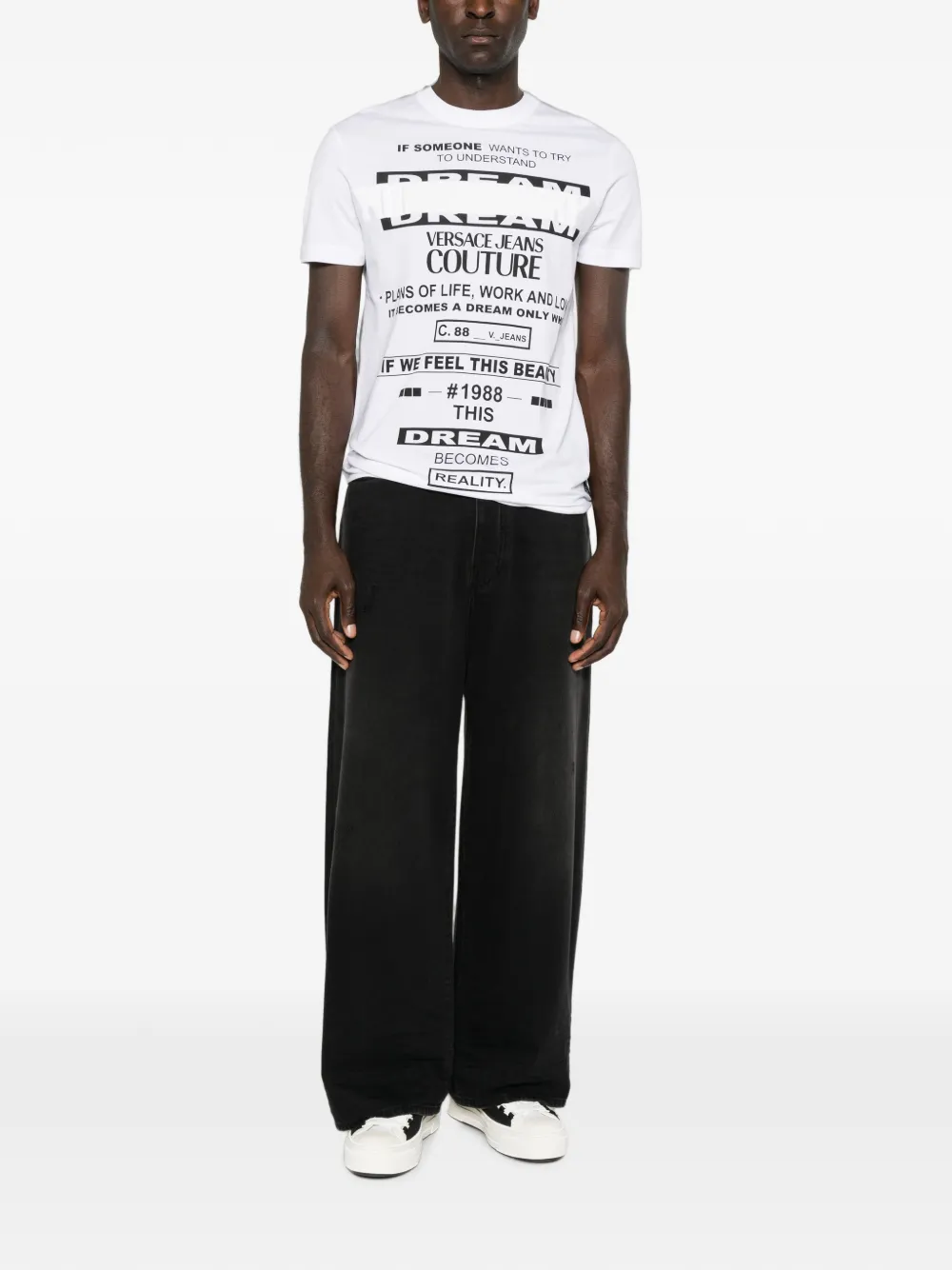 Versace Jeans Couture T-shirt met tekst Wit
