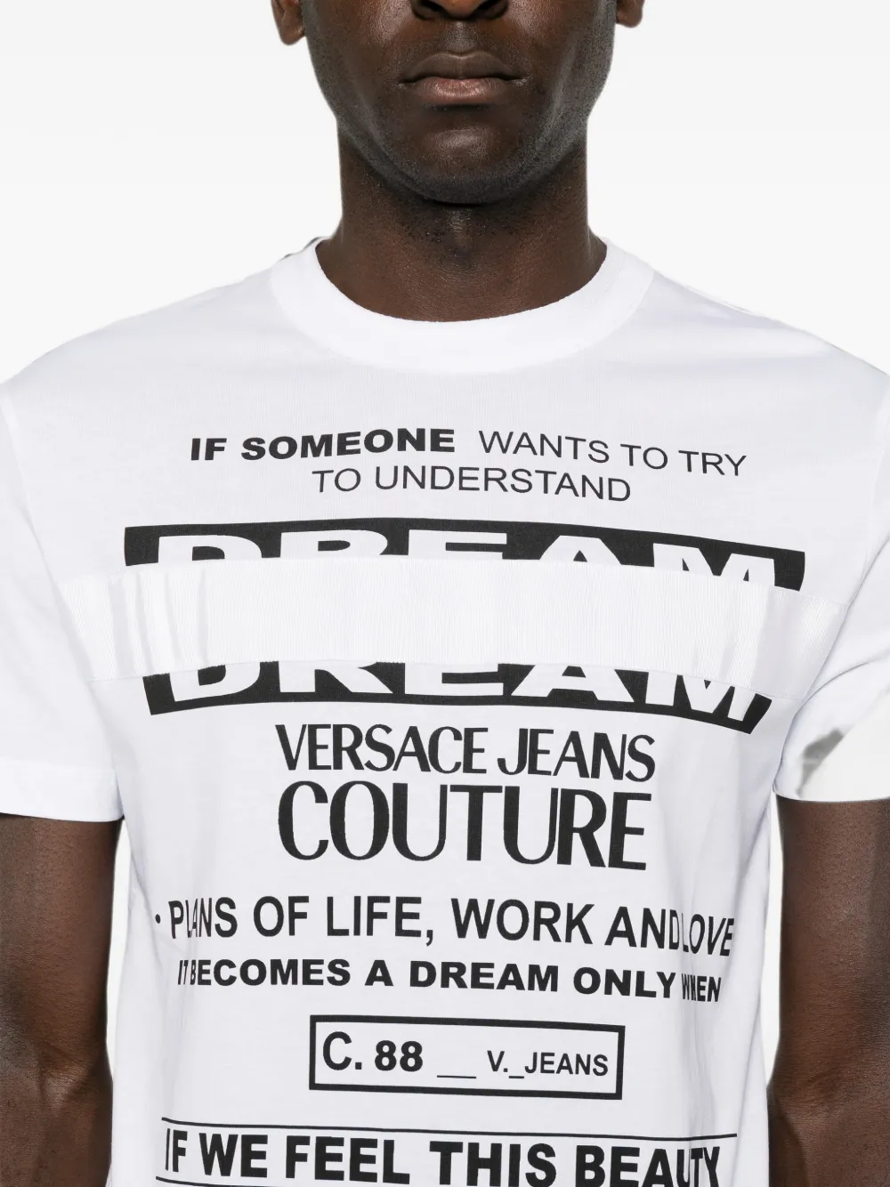 Versace Jeans Couture T-shirt met tekst Wit