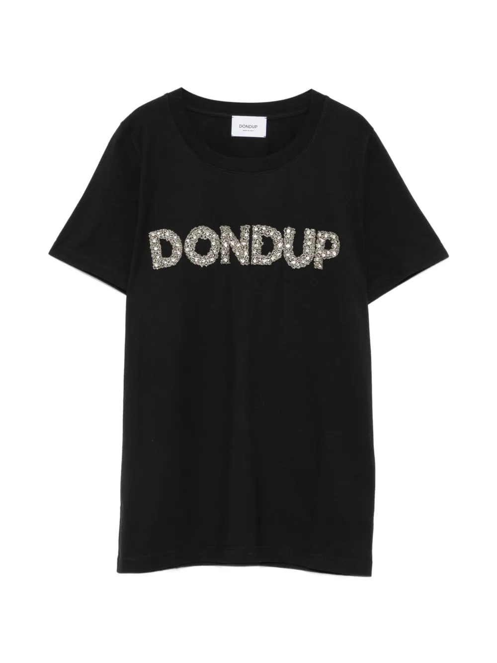 DONDUP crystal-embellished logo-detail cotton T-shirt - Nero