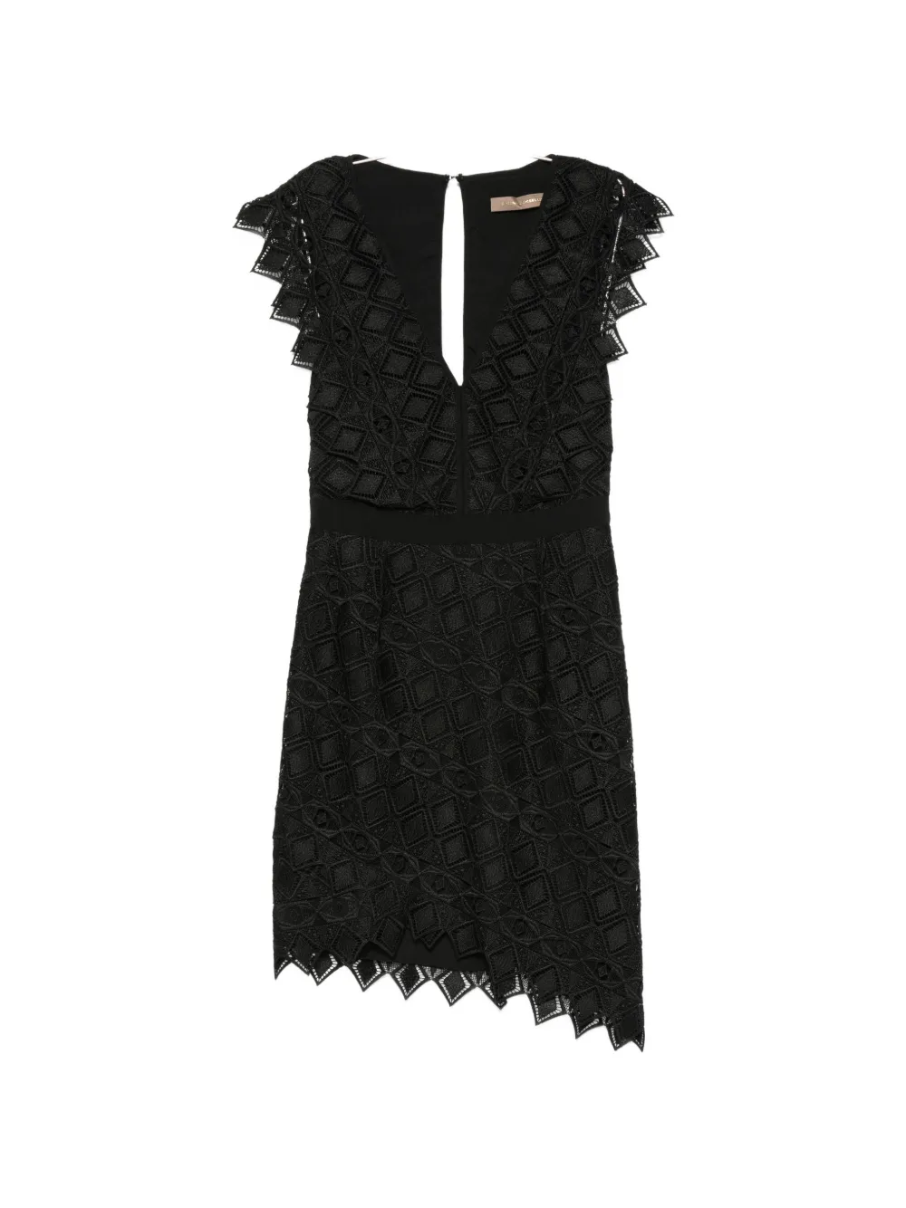 SIMONA CORSELLINI guipure-lace ruffled mini dress - Nero