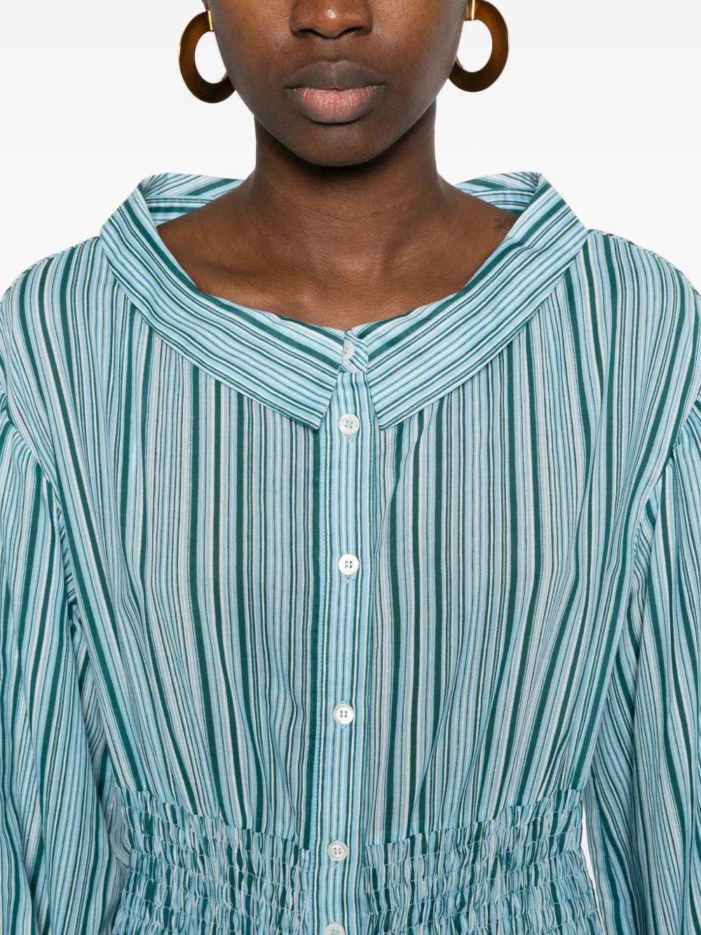 PINKO Jurk met ruches en strepen Blauw