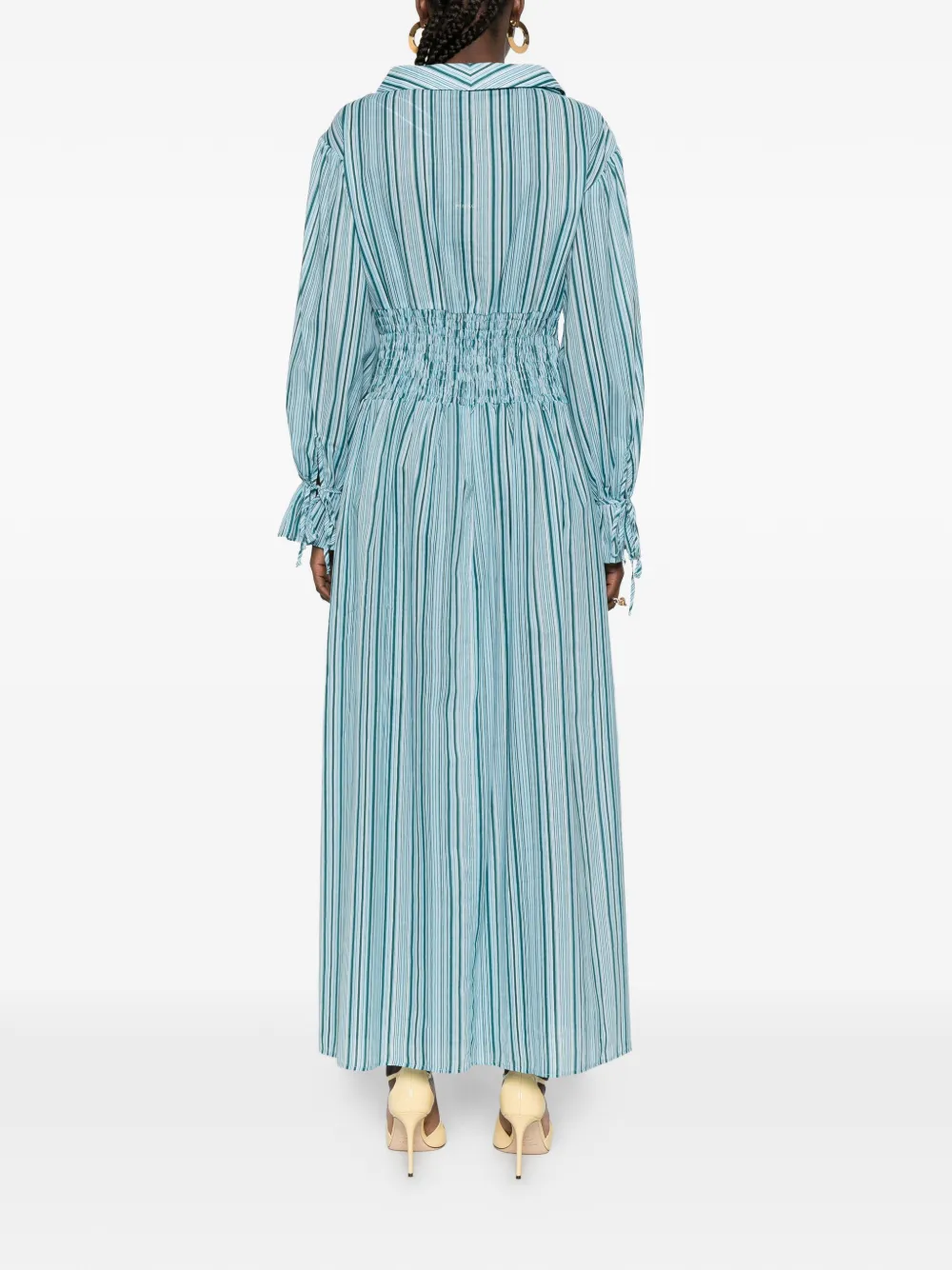 PINKO Jurk met ruches en strepen Blauw