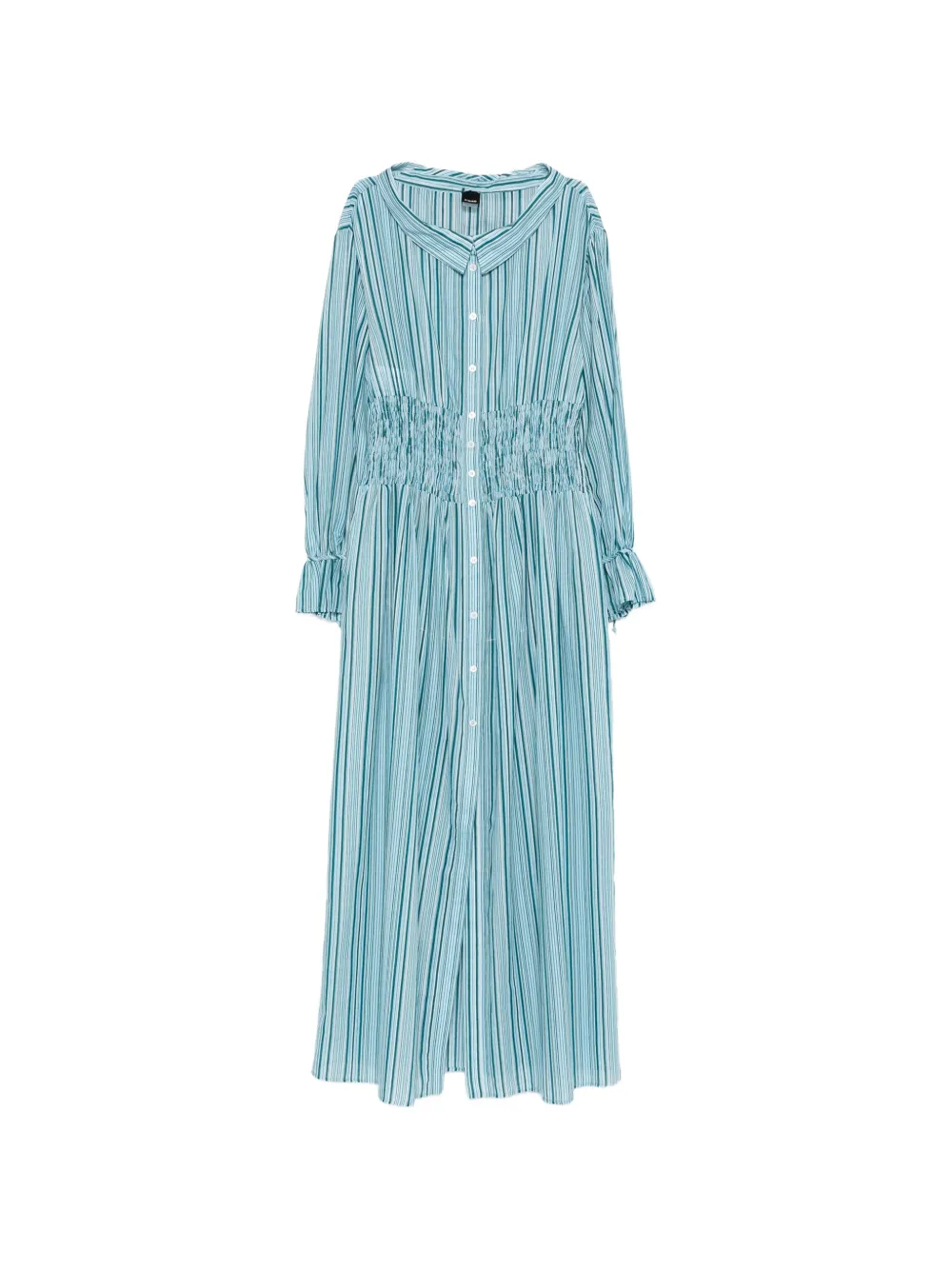 PINKO striped ruffle maxi dress - Blu