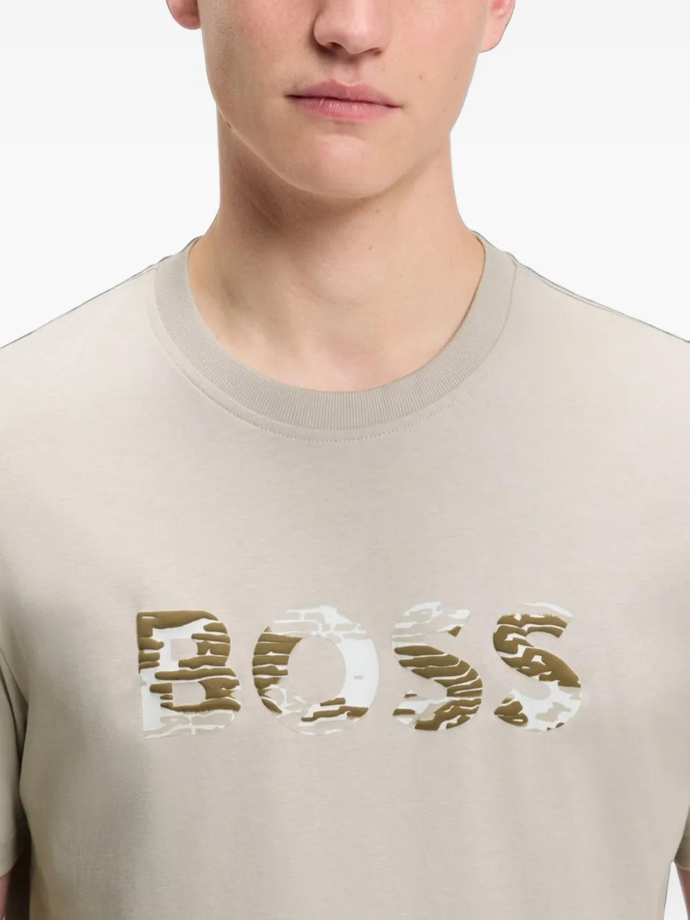 BOSS T-shirt met logo Grijs