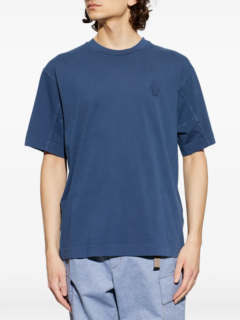 Moncler Grenoble T-shirt met borduurwerk Blauw