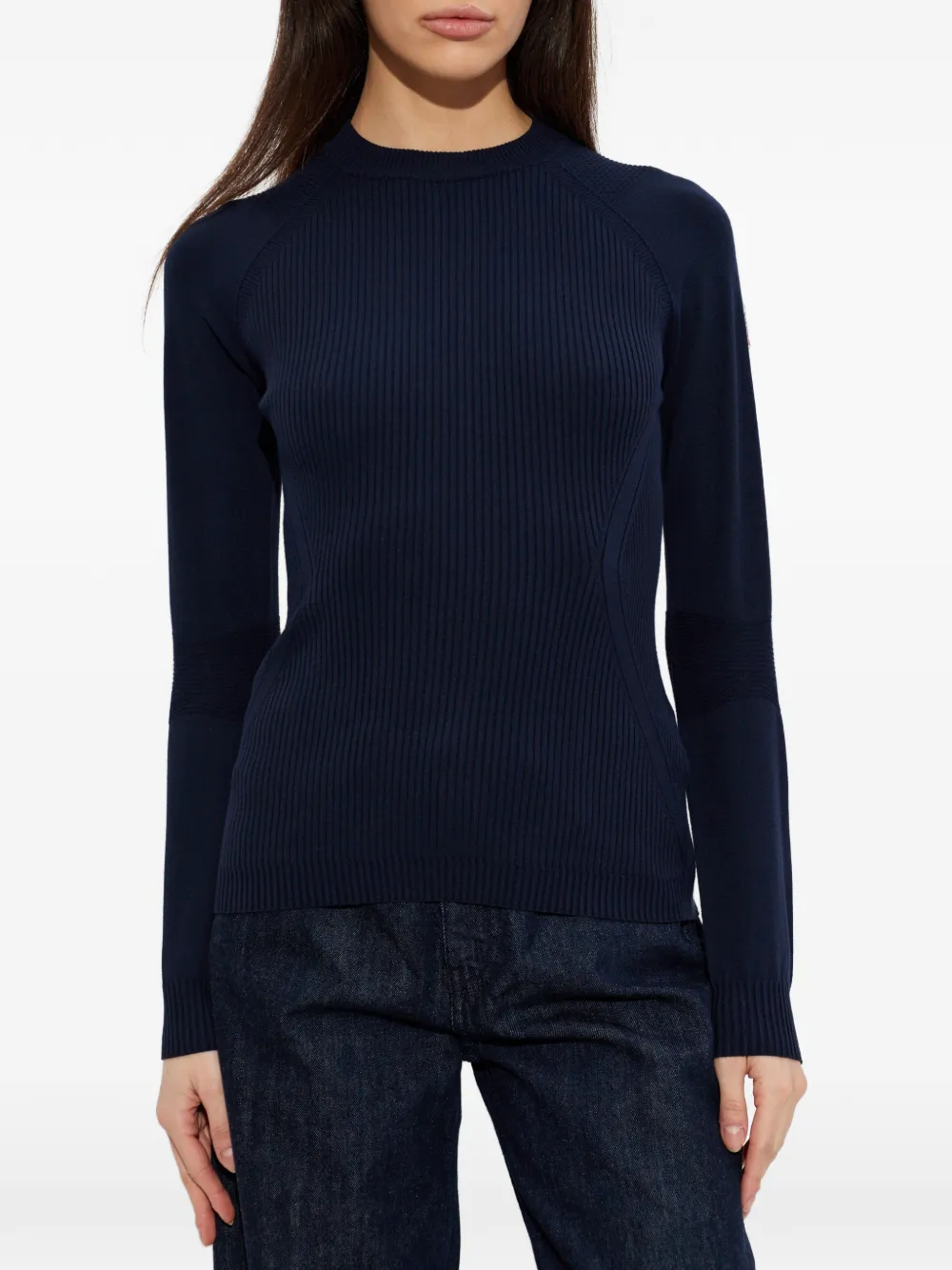  Moncler Grenoble Logo Ribbed Top - Blue 