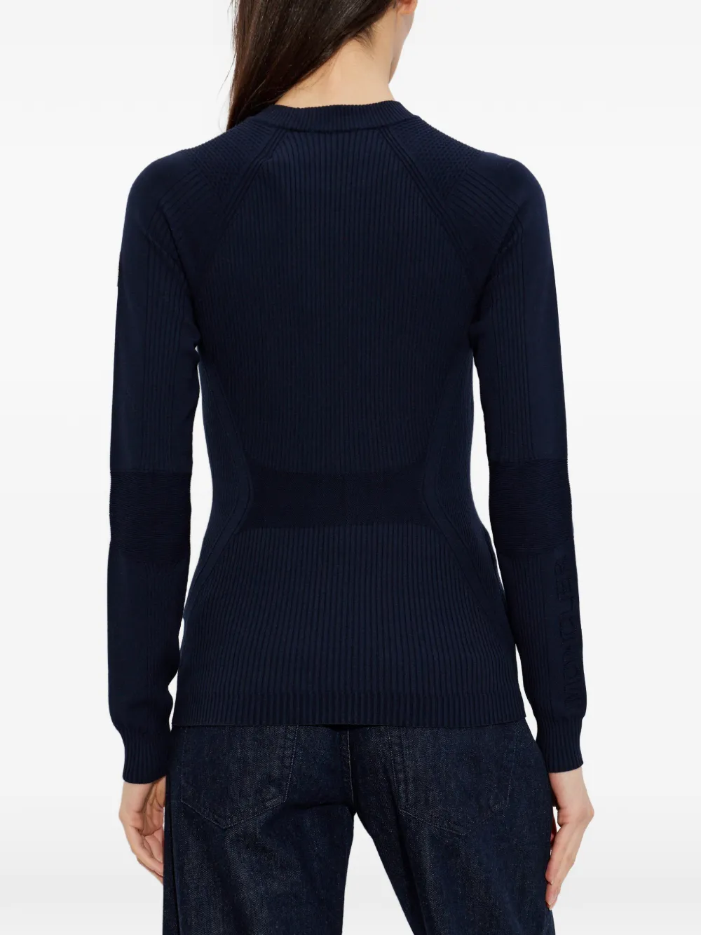 Moncler Grenoble Geribbelde top met logo Blauw