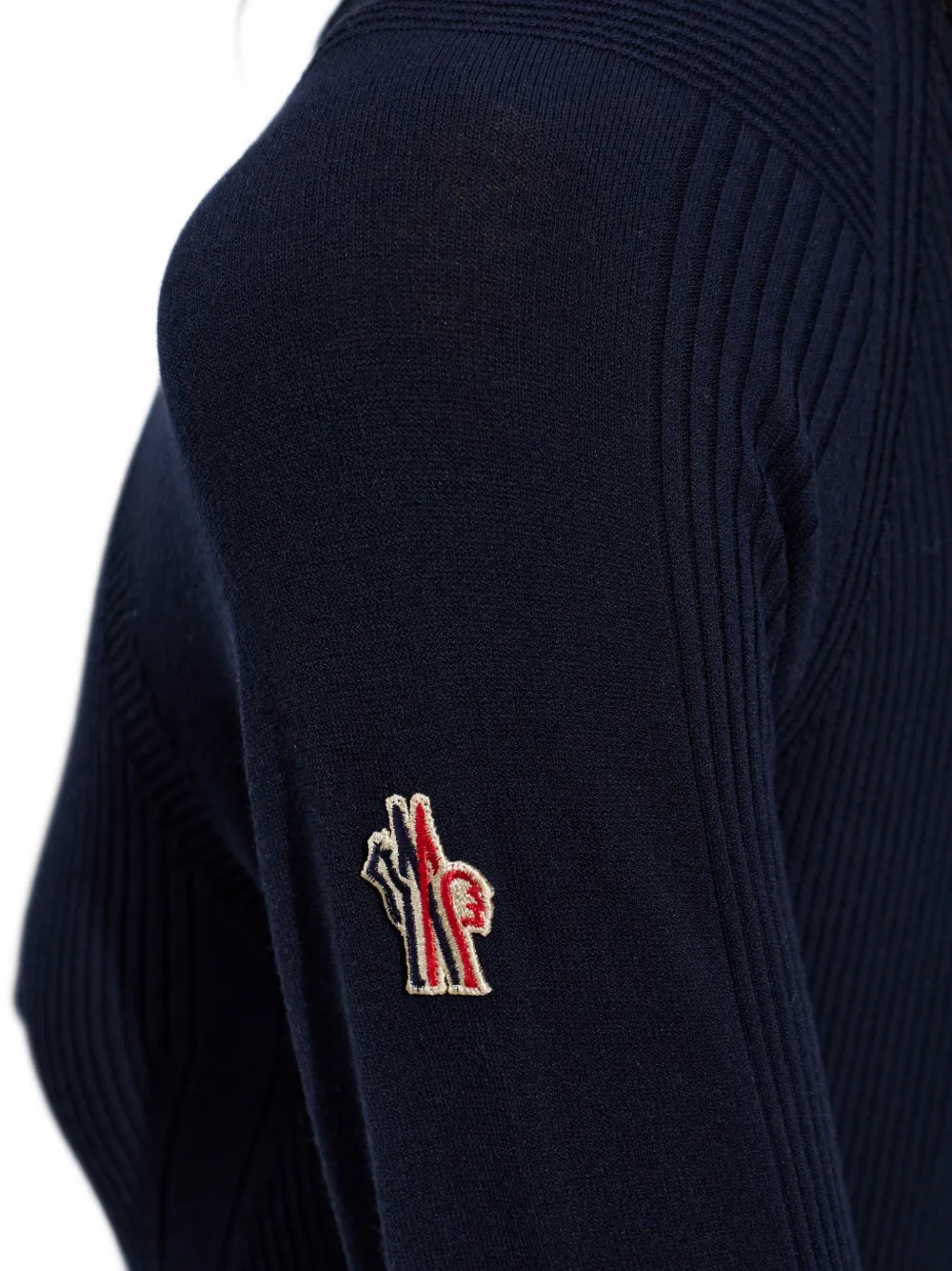 Moncler Grenoble Geribbelde top met logo Blauw
