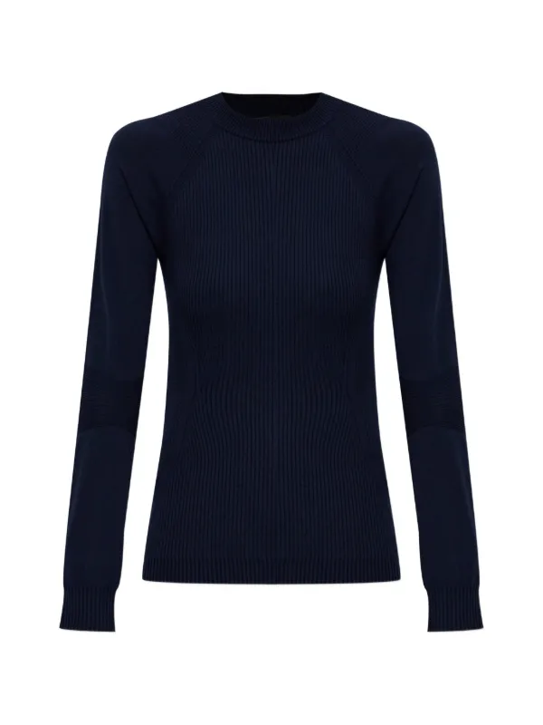 Moncler Grenoble Logo Ribbed Top in Blue