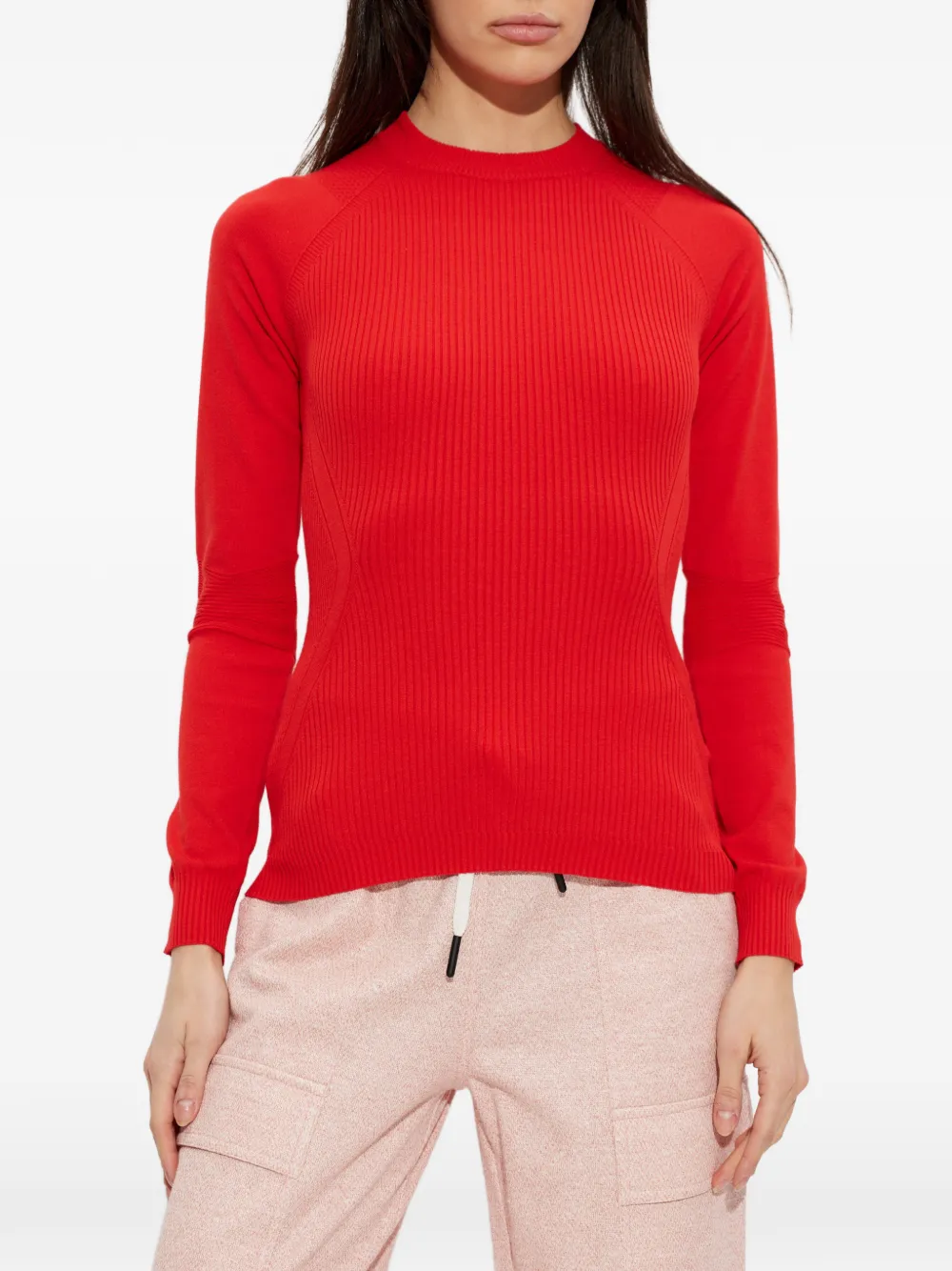 Moncler Grenoble Geribbelde top met logo Rood