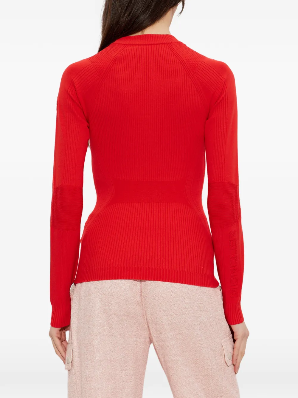 Moncler Grenoble Geribbelde top met logo Rood