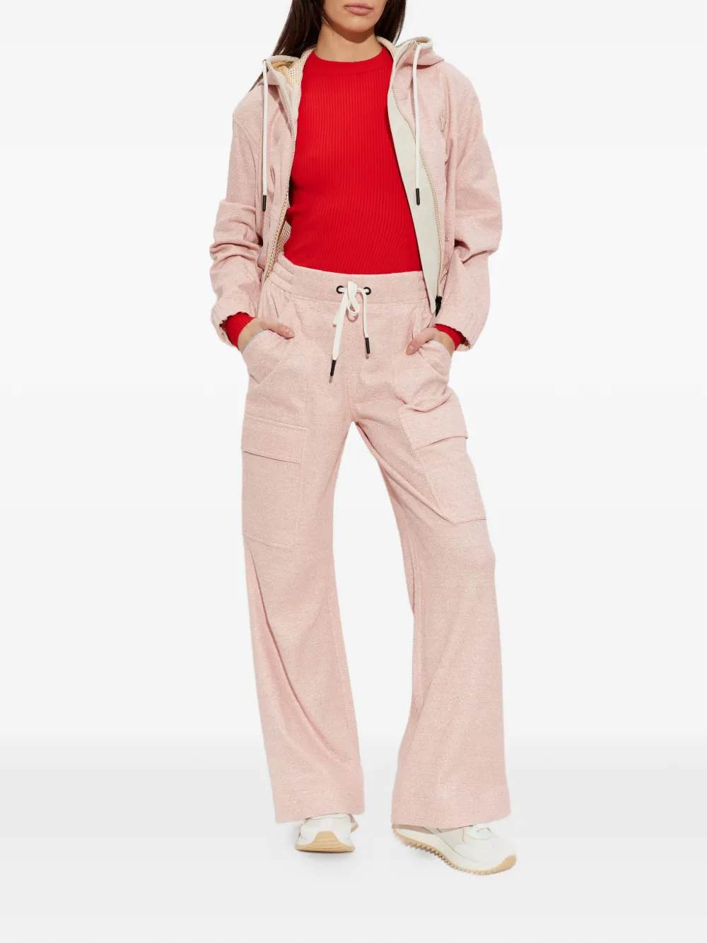Moncler Grenoble Geribbelde top met logo Rood