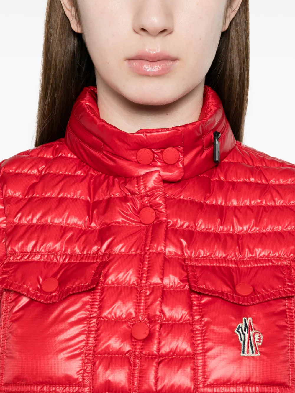 Moncler Grenoble Gumiane mouwloze bodywarmer Rood
